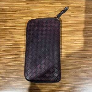 Bottega Veneta Purple Leather Wallet used condition